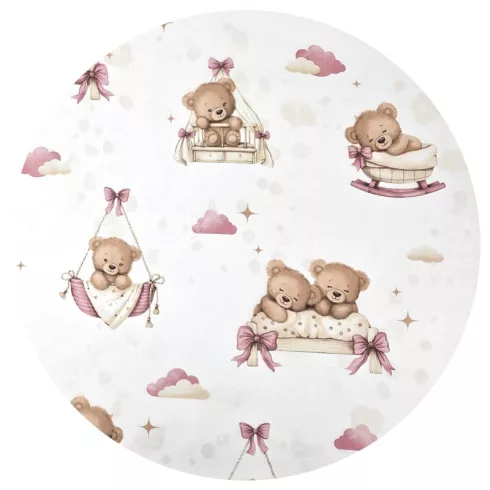 Baldachin függöny  400X170 cm - Mackó álom rózsaszín 
