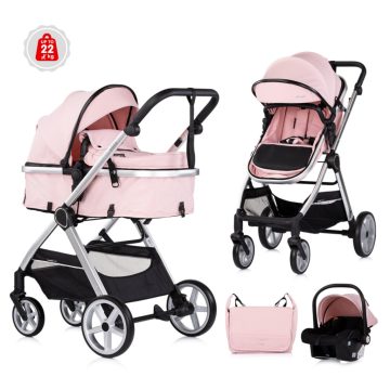   Chipolino Vista 3:1 babakocsi mózessé alakítható sportrésszel - Pink Marshmallow
