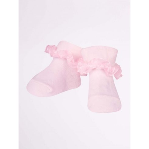 Yo! Baby pamut zokni csipkés rózsaszín 6-9 hó