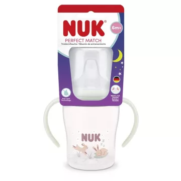   NUK Perfect Match tanulópohár Night 6+hó 150ml - rózsaszín nyuszi