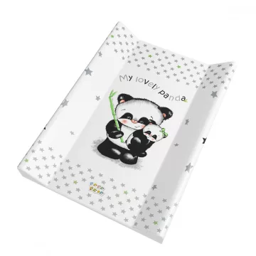   Babastar merev pelenkázó lap 50*70 cm - szürke panda és mamája