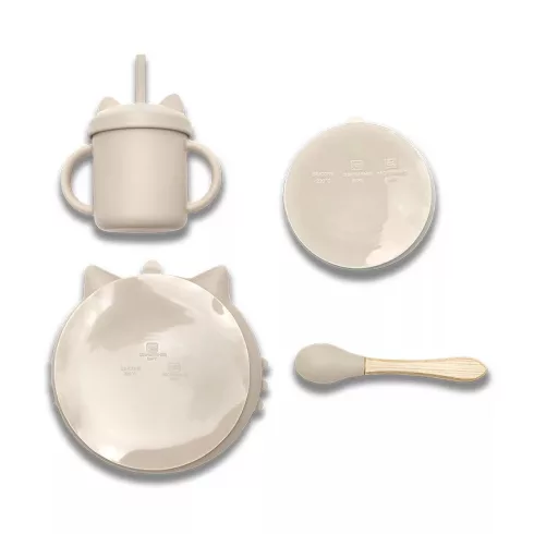 Lorelli Természetes szilikon 4 db-os étkészlet - Beige
