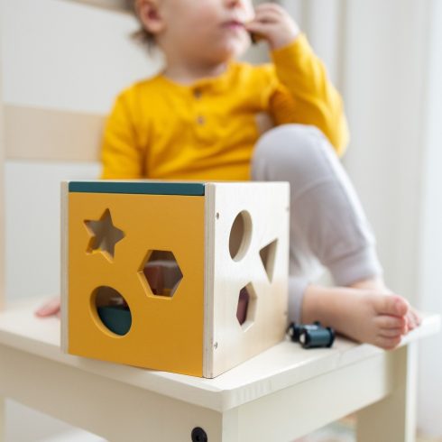 P&M Fa formaválogató játék Gravity Wood of Mars 12hó+ Cosmic Blue