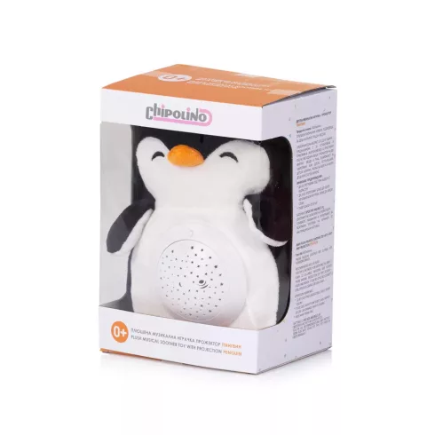 Chipolino projektoros zenélő plüss játék - Penguin 