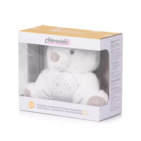 Chipolino projektoros zenélő plüss játék - Bear" white