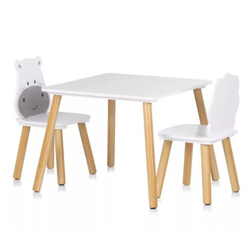 Chipolino Asztalka 2 székkel - hippo and lion 