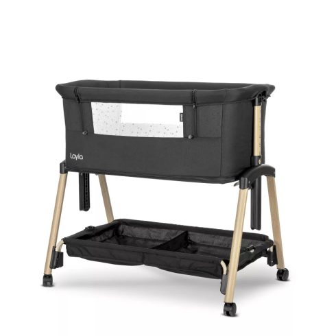 Lorelli Layla 2 az 1-ben babaöböl és járóka - Black / wooden