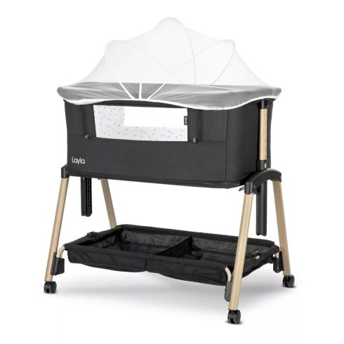 Lorelli Layla 2 az 1-ben babaöböl és járóka - Black / wooden