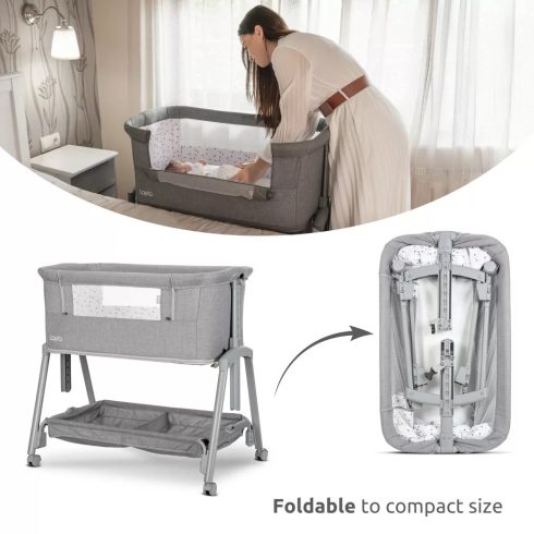 Lorelli Layla 2 az 1-ben babaöböl és járóka - Black / wooden