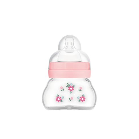 Mam  Feel Good 90ml  Premium üvegből készült cumisüveg Extra lassú átfolyás 0+ rózsaszín