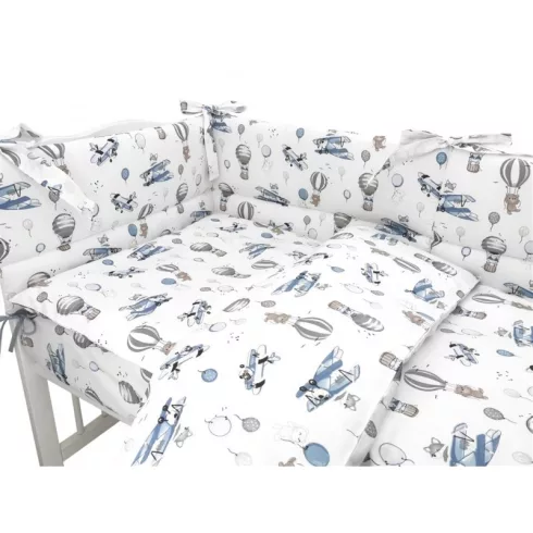 Baby Shop 4 részes babaágynemű - Kék repülőgép 