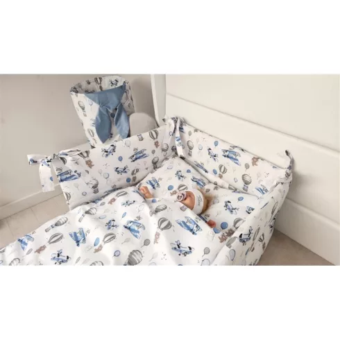 Baby Shop 4 részes babaágynemű - Kék repülőgép 