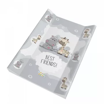   Babastar puha 2 ékes pelenkázó lap 50*70 cm - Best Friends! szürke 