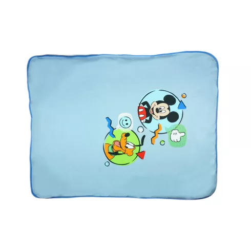 Disney Mickey és Plútó wellsoft béléses pamut babatakaró  70x90cm - kék