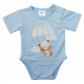 Rövid ujjú baba body kék maci (50)