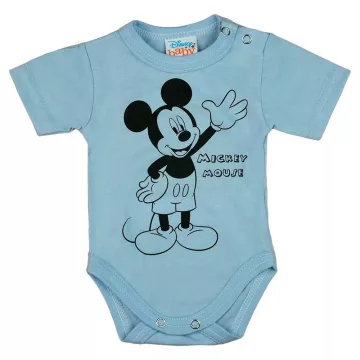 Rövid ujjú baba body Mickey egér mintával (56) - kék
