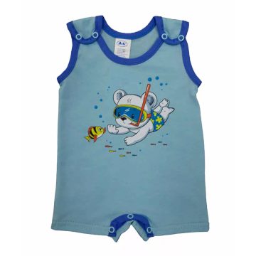   Ujjatlan kisfiú napozó pamut anyagból Búvár maci mintával (74)