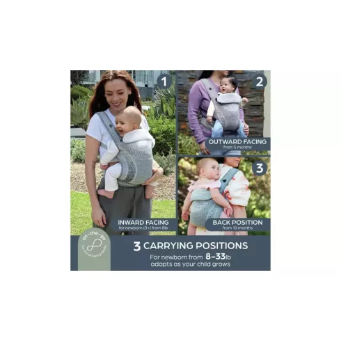 Dreambaby Inspire szövet babahordozó 15 kg-ig - szürke