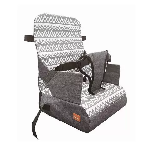 Dreambaby Grab 'n go textil székmagasító utazószék háttámlás székre - zig-zag grey