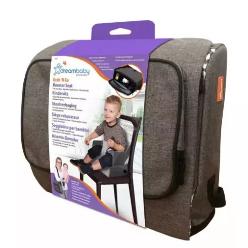 Dreambaby Grab 'n go textil székmagasító utazószék háttámlás székre - zig-zag grey