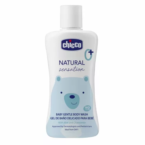  Chicco Natural Sensation Gyengéd babafürdető 200 ml - Aloe és Kamilla kivonattal 0h+