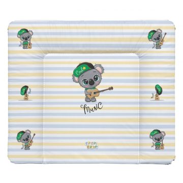   Babastar puha pelenkázó lap 85*75 cm - Szürke koala gitárral