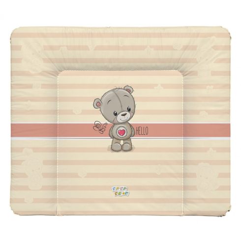 Babastar puha pelenkázó lap 75*72 cm - Beige szivecskés maci 