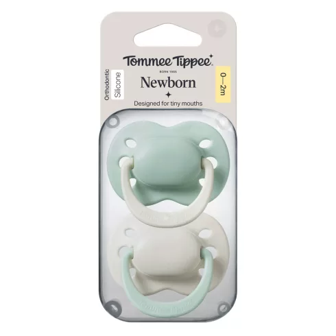 Tommee Tippee Newborn Újszülött szilikon cumi 0-2 hó 2 db - Zöld/Krém