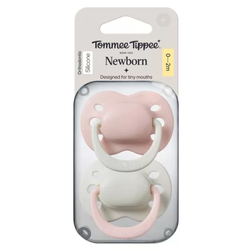 Tommee Tippee Newborn Újszülött szilikon cumi 0-2 hó 2 db - Puder/Krém