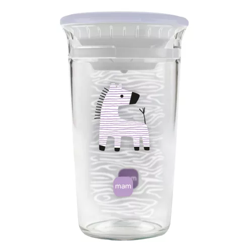 MAM Easy to Drink Cup 290 ml csöpögésmentes itatópohár 8+ hó - Lila zebra