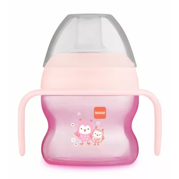   MAM első ivópohár  4 hónapos 150 ml - rózsaszín baglyok