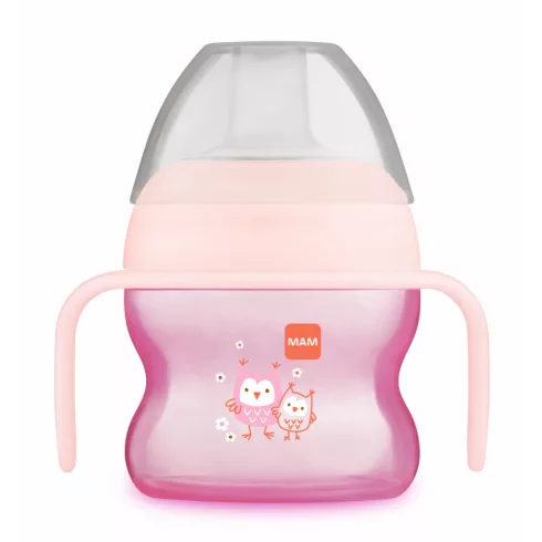 MAM első ivópohár  4 hónapos 150 ml - rózsaszín baglyok