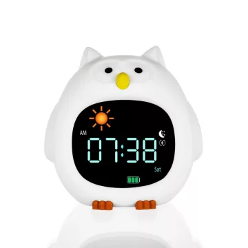  Zopa Szilikon baba ébresztőóra éjszakai fénnyel és zenével - Owl