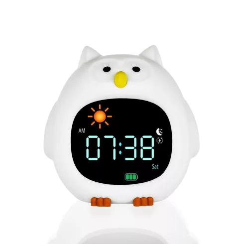 Zopa Szilikon baba ébresztőóra éjszakai fénnyel és zenével - Owl