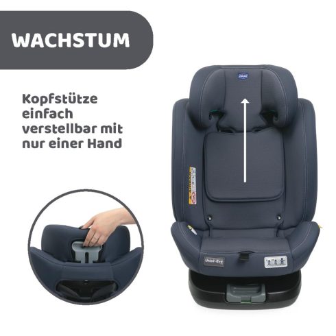 Chicco Unico Evo I-Size
fogatható Isofixes autósülés 40-150 cm -ig - India Ink