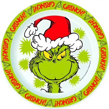 Grincs mintás műanyag mikrózható lapostányér 