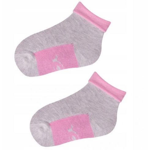 Yo! Baby pamut zokni 3-6 hó - szürke/rózsaszín