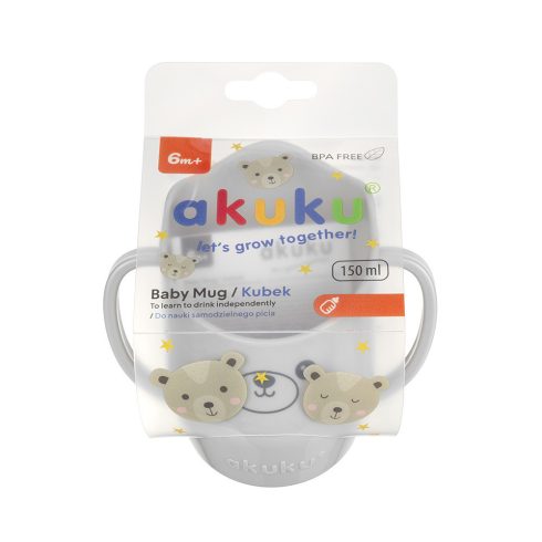 Akuku tanuló pohár 150 ml - szürke 