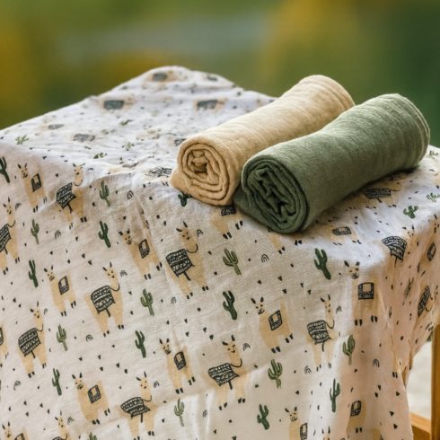 Bambusz muszlin 3db-os pelenka 68 x 68 cm - Llama Vibes