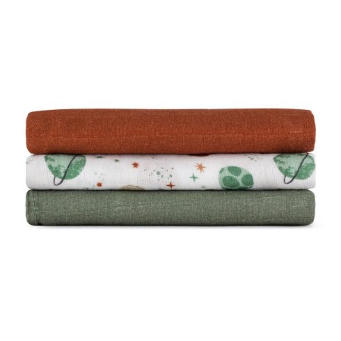 Bambusz muszlin 3db-os pelenka 68 x 68 cm - Celestial Planets