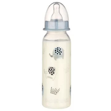 Baby-Nova cumisüveg 240 ml szilikon cumival M-es - elefánt