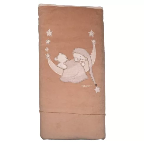 Trimex bélelt plüss takaró 70x100cm - maci mogyoró 