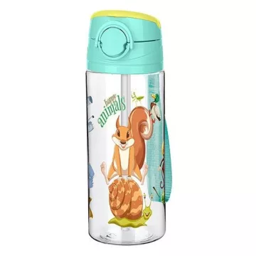 Titiz szívószálas kulacs 500ml - Happy animals