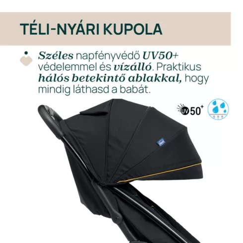 Chicco GLEE babakocsi 0-22 kg automata csukódással - Uneven Black