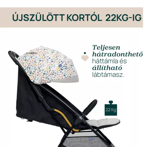 Chicco GLEE babakocsi 0-22 kg automata csukódással - Joking Beige