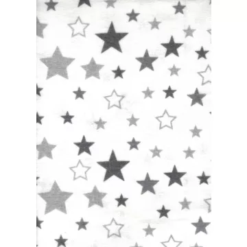 Flanel mintás pelenka 60x80 cm - szürke csillagok