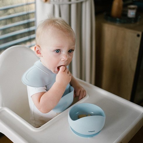 BabyOno előke szilikon állítható kék 6 hó+