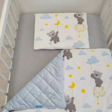   Scamp velvet ágynemű garnitúra 75x100 cm - Cloud Bear Blue