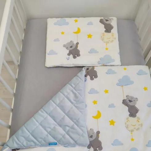 Scamp velvet ágynemű garnitúra 75x100 cm - Cloud Bear Blue