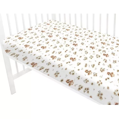 Baby Shop pamut,gumis lepedő 70*140 cm - bézs kacsa